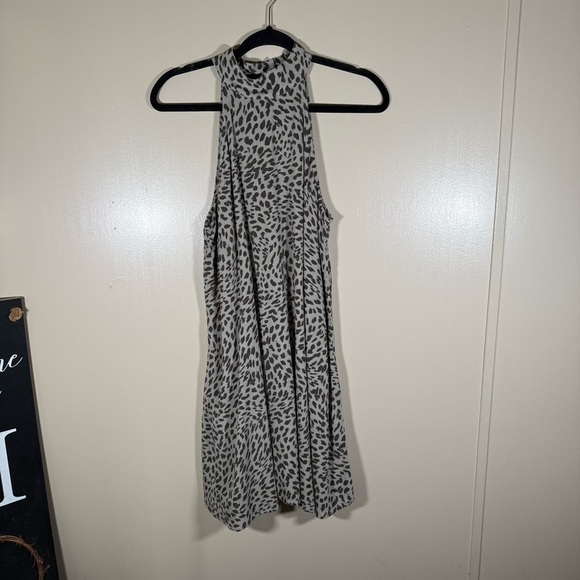 Anthropologie Cloth&Stone Cheetah Halter Mini Dress size Small - Picture 2 of 7